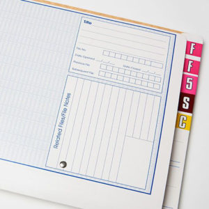 TIMG Formfile-Five File Covers - with fitted SpringClip. FF5SC. FF5SC File Covers. Uses the popular FF5 style file cover. Comes fitted with a sturdy metal spring clip. Box of 50. The FF5 file cover is also available fitted with a sturdy metal spring clip designed for heavy usage, it holds the equivalent of an arch lever folder. 355gsm, Extended front page, Double glued grabflap, Punched glued gusset, D356mm x H256mm, Expansion of 50mm, Fitted with a sturdy metal spring clip. For Sale. Australia-wide delivery.