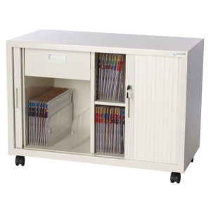 File Drawer Cabinet - 2 Tier Unit, Tambour Door