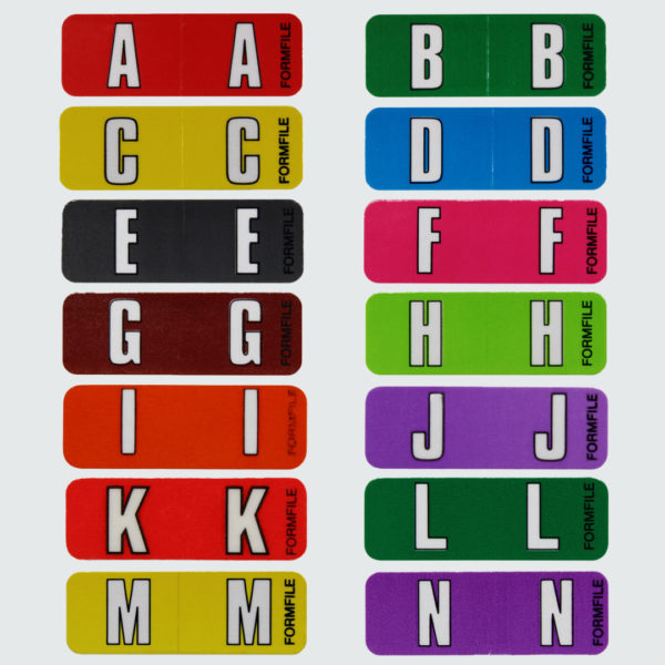 Alpha Labels Mini Size – Letters A to Z. Australia-wide delivery including Sydney, Melbourne, Brisbane, Canberra, Adelaide, Perth, Hobart and Darwin. Alphabetical labels, min labels, Colour coded labels, single letter labels, self-adhesive labels, Formfile labels, TIMG labels, Global Filing Solutions labels, alphabetical label sheets, laminated alphabetical labels, L96, GFS96. Dimensions: 11mm high x 32 mm wide. 96 labels per sheet. Purchase individual sheets or in packs of 10. 16 Mini Labels fit on our standard File Cover grab flap for detailed file identification. L96/A, L96/B, L96/C, L96/D, L96/E, L96/F, L96/G, L96/H, L96/I, L96/J, L96/K, L96/L, L96/M, L96/Mc, L96/N, L96/O, L96/P, L96/Q, L96/R, L96/S, L96/T, L96/U, L96/V, L96/W, L96/X, L96/Y, L96/Z.