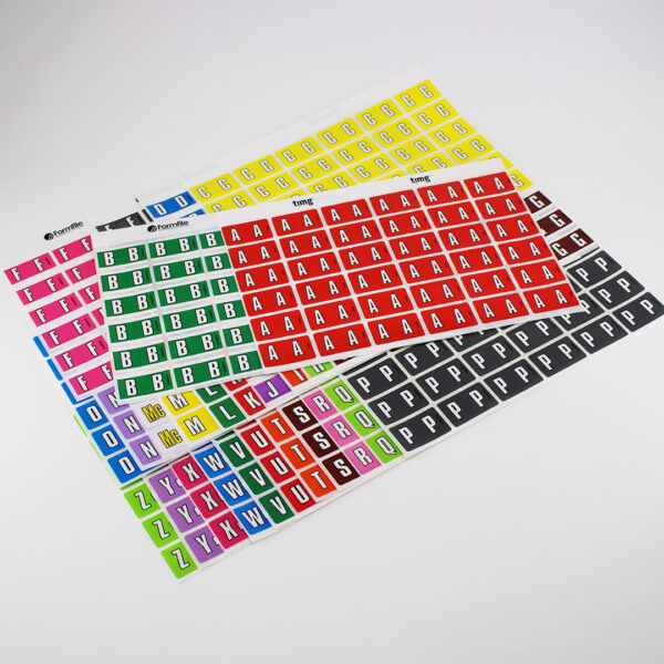 TIMG Alphabetical Label Sheet refill pack. Product code LRF36A. Best Price. Australia-wide delivery including Sydney, Melbourne, Brisbane, Canberra, Adelaide, Perth, Hobart and Darwin. File Cover, Labels, Filing Solutions, Office Labels, Labels, L36, Labels in binder, Label pack, A-Z, Alphabet labels, Ring Binder, Label sheets. Refill Pack. LSP36A. A refill pack for our TIMG Alphabetical Label Sheet Starter Kit. 99 sheets - 3,564 individual Alphabetical coloured labels. All alphabet, A-Z Including Mc. Each label sheet contains 36 alphabetical labels with the dimensions of 25mm high and 41mm wide. The labels are colour coded, self-adhesive labels. Laminated and made with lightfast inks that make our labels look brighter and last longer.