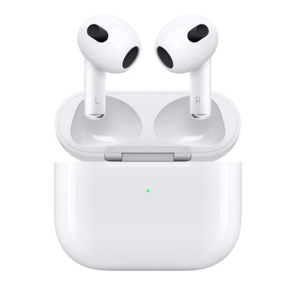 Apple AirPods - 3rd Generation. Apple AirPods (3rd Generation) with Lightning Charging Case, MPNY3ZA/A. TIMG is an authorised reseller of Apple Products. Australia wide delivery including Sydney, Melbourne, Brisbane, Canberra, Adelaide, Perth, Hobart and Darwin. Designed by Apple. Personalised Spatial Audio with dynamic head tracking for an immersive three-dimensional listening experience¹. Amazing sound quality with . Adaptive EQ. Contoured design. Force sensor control. Sweat- and water-resistant (IPX4)³. Easy setup for all your Apple devices. Lightning Charging Case can be charged with the Lightning connector.